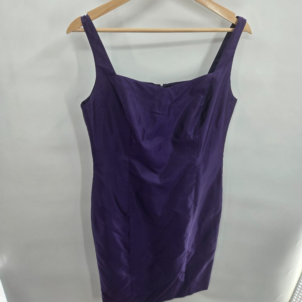 Vintage Ann Taylor Loft Purple Silk Blend Sleeveless Cocktail Mini Dress  Size 6